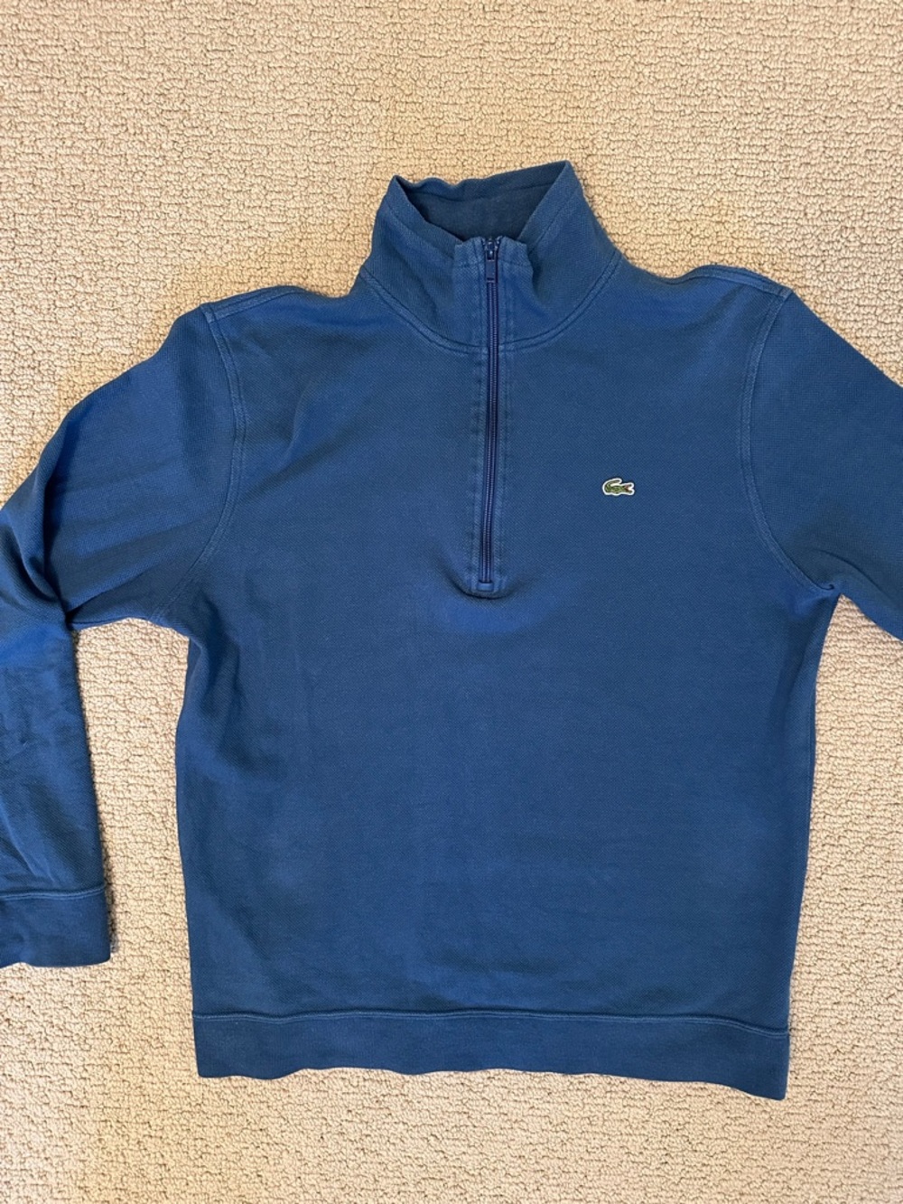 Lacoste Men's Blue Half-Zip Sweater with Croc Logo